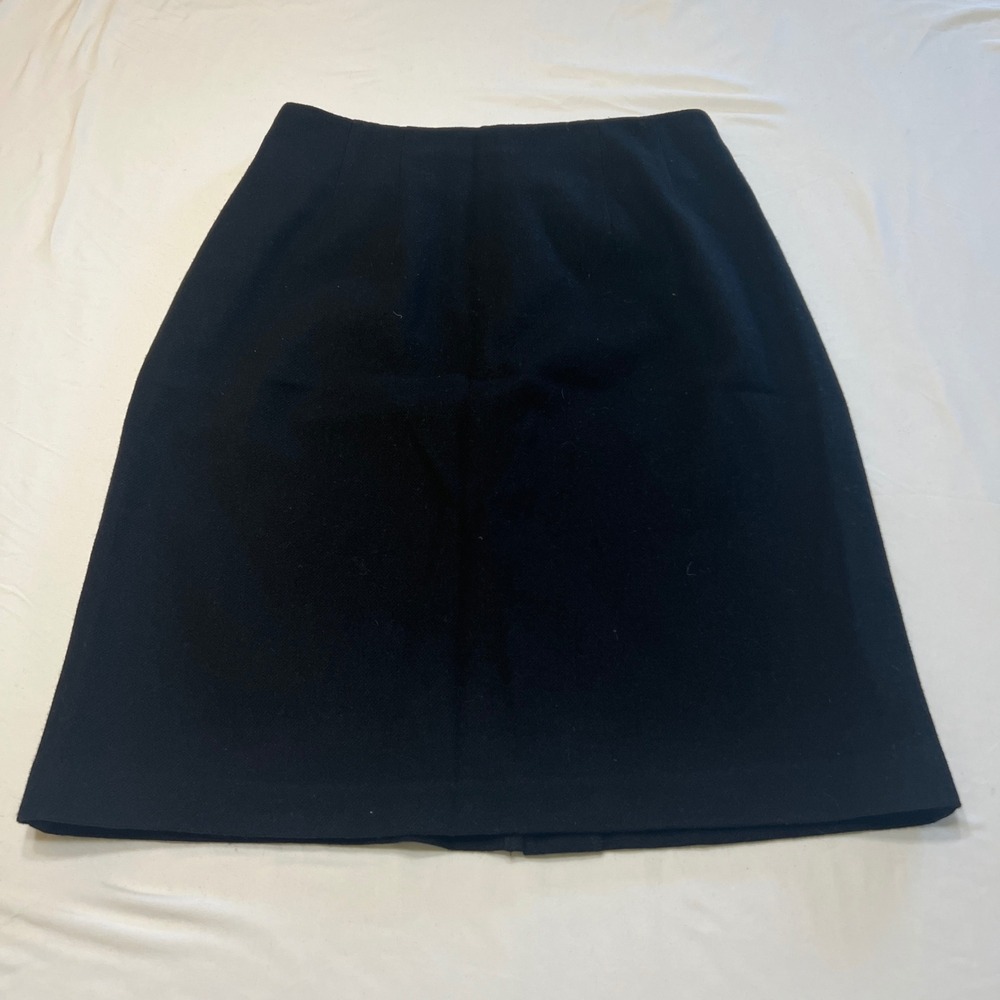 J.G. Hook Vintage Black 100% Wool Pencil Skirt Made in USA Size 8